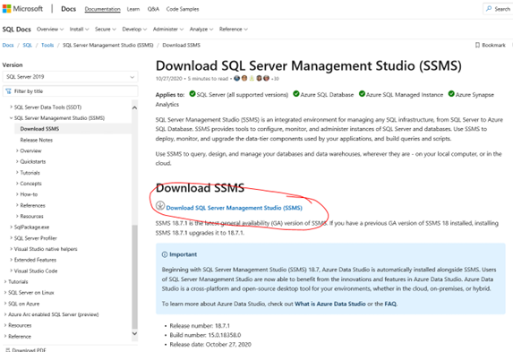 Download SSMS from Microsoft