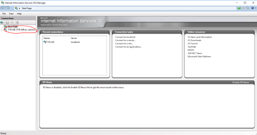 IIS Connections blade