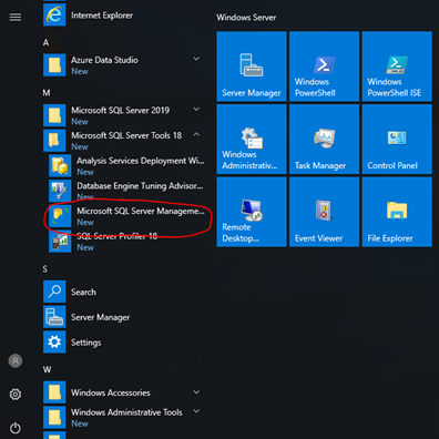 Open SSMS