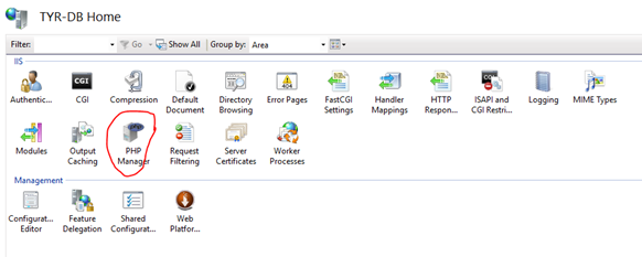 Verify PHP Manager in IIS