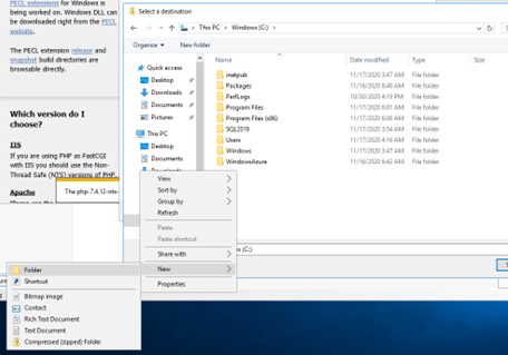 Create new folder during extraction process