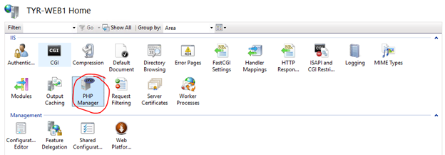 Opening PHP Manager