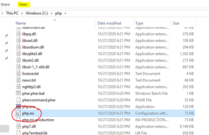 New INI file for PHP
