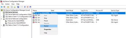 Restart SQL Server