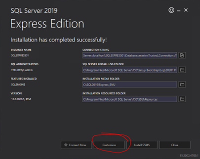 Customize SQL Installation
