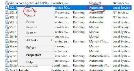 Start SQL Server Service