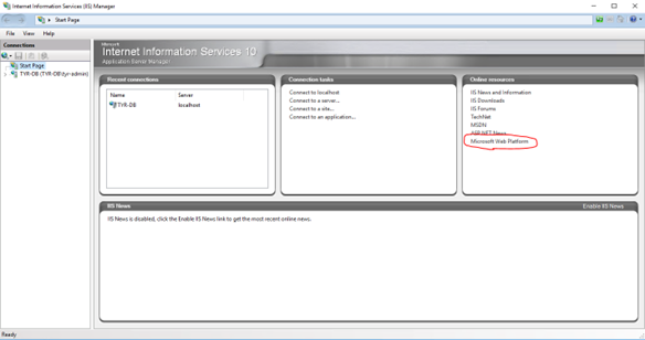 Web Platform Link in IIS